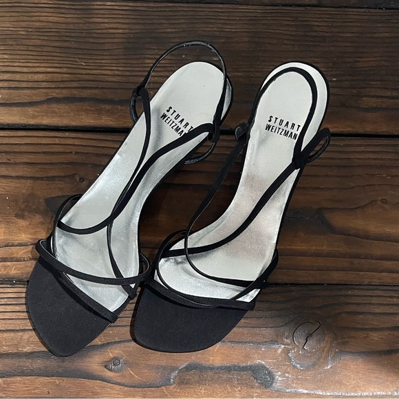 Stuart Weitzman Black Strappy Heels - Picture 1 of 7